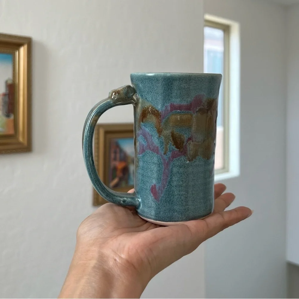 Studio Pottery Hand Thrown Mug Signed Calhoun 4.5” - Picture 2 of 9